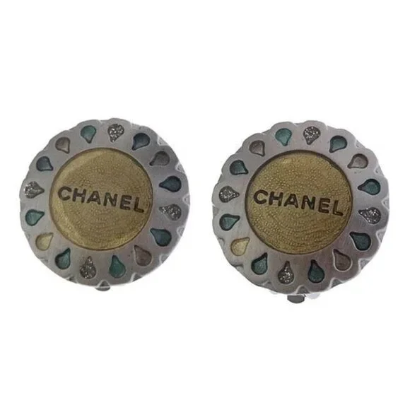 CHANEL Earring Silver x Beige x Green Women Authentic secondhand - Picture 1 of 7